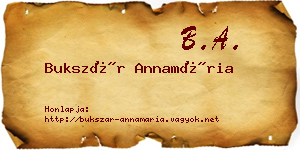 Bukszár Annamária névjegykártya