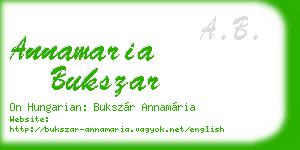annamaria bukszar business card