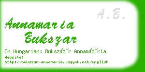 annamaria bukszar business card